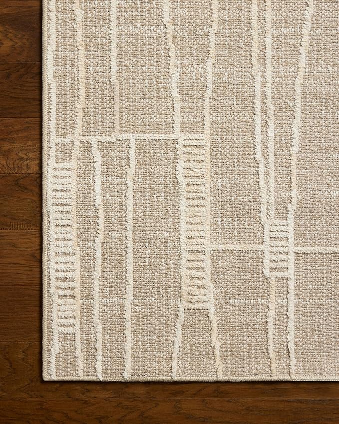 Loloi Amber Lewis Bexley Collection BEX-05 Mushroom/Natural 5'-0" x 7'-6" Area Rug Neutral, Textured, Living, Bedroom, Dining, Carpet
