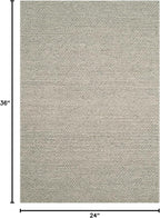 SAFAVIEH Natura Collection Accent Rug - 2' x 3', Silver, Handmade Wool Blend, Textured Design, Ideal for Hallway, Bedroom, Foyer (NAT620C)
