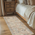 Bavni 2x5 Runner Rug Non Slip, Machine Washable Rug Runners for Hallways, Vintage Distressed Print Kitchen Runner, Low Pile Lightweight Carpet Runner for Entryway Laundry Bedroom Bathroom Wood Brown