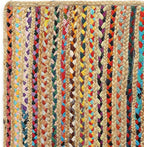 REDEARTH · Jute Cotton Chindi Area Rug - 4'x6' Rectangular Rug, Handwoven, Non-Shedding, Soft & Durable – Multi Tones for Home Décor in Living Room, Dining Room, Bedroom