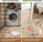 Bavni Kitchen Rug 2x5 Runner Rugs for Hallways Entryway, Washable Vintage Print Carpet, Ultra-Thin Chenille Low Pile Lightweight Rug with Non Slip Backing, Retro Multi