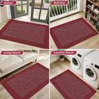 BEQHAUSE Indoor Door Mat 36" x 60", Dirt Trapper Door Mats Non-Slip Entryway Rugs Washable, Resist Dirt Absorbent Welcome Mat, Low Profile Floor Mats for Front Back Door and Entryway, Red
