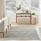 Nourison Home Versatile Silver Grey 6' x 9' Area Rug - Easy Clean, Non Shedding, Bed Room, Living Room, Dining Room, Kitchen (6' x 9')