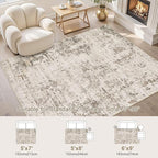 6x9 Area Rug Living Room Rugs - Washable Neutral Modern Abstract Soft Thin Large Rug Indoor Floor No Slip Rug Carpet for Bedroom Under Dining Table Home Office Decor - Dark Brown