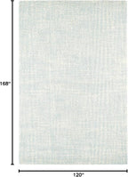 Dash & Albert Crosshatch Sky Hand Micro Hooked Wool Rug, 9.5 X 13.5 Feet, Blue Solid Pattern