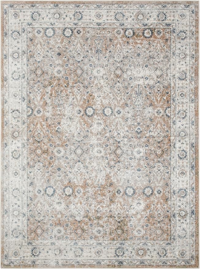 Nourison Home Astra Machine Washable Silver Taupe 5'3" x 7' Area Rug - Easy Clean, Non Shedding, Bed Room, Living Room, Dining Room, Kitchen (5' x 7')