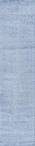 Eyely UES100F-216 Supersoft Haze Solid Low-Pile Indoor Runner Rug, Coastal, Bohemian, Minimalist, Classic, Casual for Bedroom,Kitchen,Living Room,Non Shedding,Easy-Washing, Blue, 2 X 16