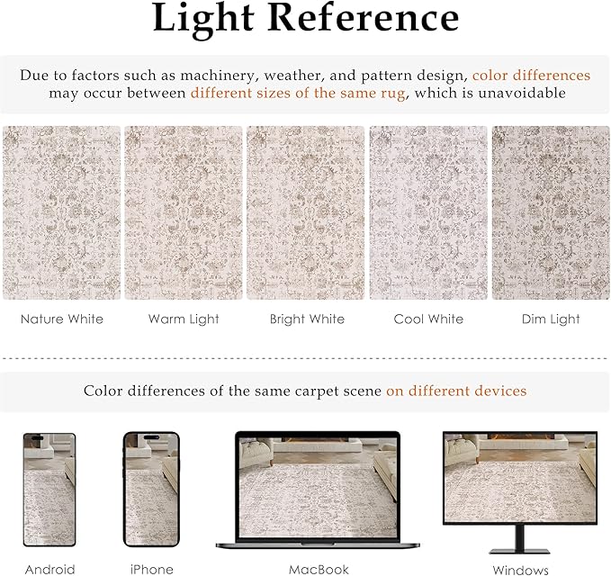 Light Brown Runner Rug 3x7 Hallway Machine Washable Kitchen Vintage Distressed Non Slip Long Carpet Indoor Retro Floral Bedroom Accent Throw Rug for Bathroom Office Laundry Dining Room