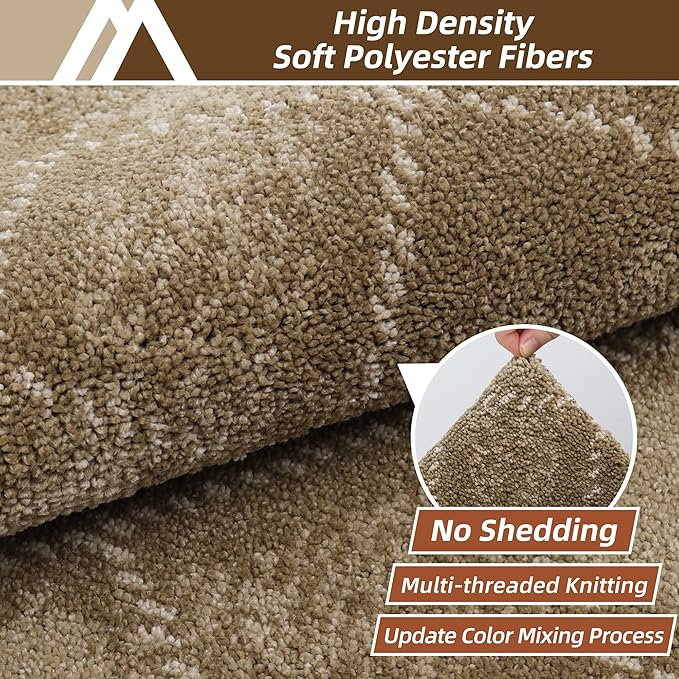 COSY HOMEER Plaid Door Mat 32" x 48",Dirt Trapper Entryway Rugs,Non-Slip Washable Farmhouse Doormat,Low Profile Welcome Mats for Paws Taupe