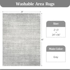 Valenrug Door Mat 2x3 - Stain Resistant 2x3 Entryway Area Rugs for Living Room, Non Slip Backing Large Area Rugs for Bedroom, Folable Machine Washable Area Rug (2'x3', Grey)
