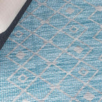 Unique Loom Outdoor Trellis Collection Area Rug - Tribal Trellis (3' 3" x 5' 3" Oval, Aqua/ Ivory)