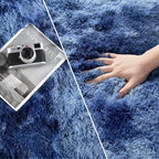 Large Shag Area Rugs 6 x 9, Plush Fuzzy Rugs for Living Room, Ultra Soft Fluffy Furry Rug for Bedroom, Indoor Carpet Nursery Rugs for Kids Room Home Decor, Tie-Dyed Navy Blue