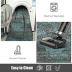 RUGSURE Washable Area Rug - 1/6 Thick - Stain & Water Resistant Non-Slip - Resistant Rug for Living Room, Bedroom, Nursery, Pet & Child Friendly, Vintage Charm Area Rugs (Green, 6' x 9')