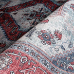 Fame Rugs Turkish Rug. Washable Vintage Oriental Antique Inspired Traditional Doormat Small Modern Area Rugs Luxury Entryway Entry Bedroom Bathroom Kitchen (402RN, 7'5 x 9'9)