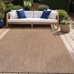 Beverly Rug Indoor Outdoor Rug 5x7, Washable Outside Carpet for Patio, Deck, Porch, Solid Modern Area Rug, Water Resistant, Jute Beige