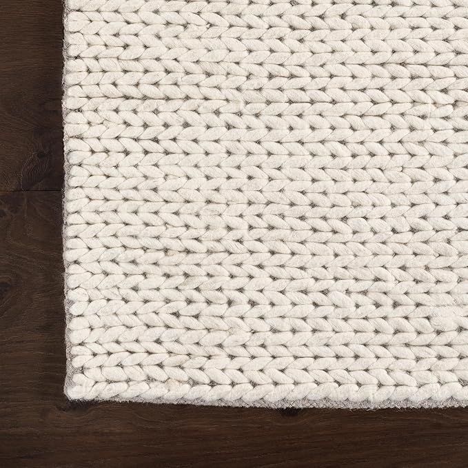 Nuloom Penelope Off-White/Ivory, 11'6" x 14'6", Hand-Braided, Wool & Cotton, Soft and Textured, High Traffic, Stain Resistant, Easy Clean, Durable Area Rug for Bedroom, Living Room, Dining, Entryway