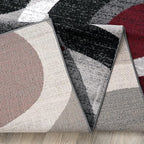Rugshop Contemporary Abstract Circles Perfect for high Traffic Areas of Your Living Room,Bedroom,Home Office,Kitchen Area Rug 3'3" x 5' Red