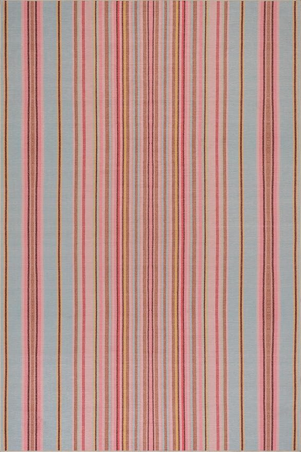 Dash & Albert Jamaica Stripe Multi Machine Washable Rug, 4 X 6 Feet, Blue/White Stripe Pattern