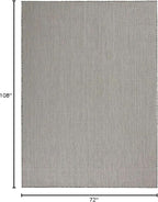 Nourison Home Courtyard Ivory Charcoal 6' x 9' Area Rug - Easy Clean, Non Shedding, Bed Room, Living Room, Dining Room, Kitchen (6' x 9')