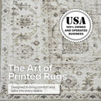 ReaLife Rugs Machine Washable Area Rug - Living Room Bedroom Bathroom Kitchen Entryway Office - Padded Low Pile Stain Resistant Premium - Boho Farmhouse Vintage - Joy - Beige Ivory 7'6" x 9'6"