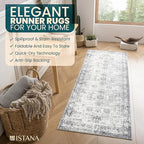 Istana Hallway Runner Rug 2.5x8 – Navy Entryway Rug -Silk's Soft Touch Runners for Hallways - Stylish Kitchen Runner Rug Non Slip