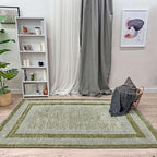 Alfa Rich 5x8 Green Washable Area Rugs for Living Room Bedroom Kitchen Cotton Pet Friendly Rug