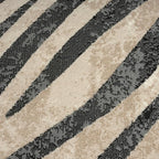 Abani Terra Area Rug for Living Room, Bedroom - Zebra Pattern - Black Cream - 8' x 10' - Durable & Easy to Clean