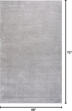 Eyely UES100K-4 Supersoft Haze Solid Low-Pile Indoor Area Rug Casual;Contemporary;Solid;Traditional, Bedroom, Kitchen, Living Room, Easy-Cleaning, Non-Shedding, 4 X 6, Light Gray