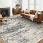 Area Rug Living Room Rugs: 5x7 Washable Large Abstract Modern Soft Stain Resistant Indoor Floor Non Slip Accent Carpet for Bedroom Nursery Playroom Dining Room Office Dorm Home House- Grey Brown
