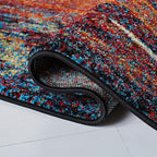 SAFAVIEH Glacier Collection 2'3" x 10' Red/Green GLA126Q Modern Abstract Non-Shedding Living Room Entryway Foyer Hallway Bedroom Runner Rug