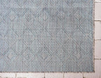 Unique Loom Outdoor Trellis Collection Area Rug - Tribal Trellis (5' 1" x 8' Rectangle, Light Blue/ Ivory)