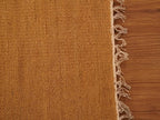 Rugsotic Carpets Hand Woven Flat Weave Kilim Wool ECO-Friendly Area Rugs - 10'x10', Square Shape, Gold Color, Solid Plain Design, Low Pile Handmade Area Rugs for Living Room, Bed Room (D00111)
