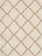 SAFAVIEH Dallas Shag Collection Area Rug - 10' x 14', Ivory & Beige, Trellis Design, Non-Shedding & Easy Care, 1.5-inch Thick Ideal for High Traffic Areas in Living Room, Bedroom (SGD257B)