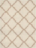 SAFAVIEH Dallas Shag Collection X-Large Area Rug - 11' x 15', Ivory & Beige, Trellis Design, Non-Shedding & Easy Care, 1.5-inch Thick Ideal for High Traffic Areas in Living Room, Bedroom (SGD257B)