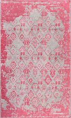 Alfa Rich 3x10 Pink Gray Reversible Washable Area Rugs for Living Room Hallway Kitchen Decor Runner