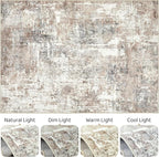 10x14Ft Area Rugs Living Room: Washable Large Abstract Modern Soft Rug Stain Resistant Indoor Floor Non Slip Accent Carpet for Bedroom Nursery Playroom Office Dining Room Dorm Home- Brown