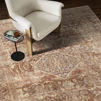 vivorug 8x10 Area Rugs for Living Room, Non-Slip Backing Washable Rug 8x10, Large Area Rug Soft Carpet for Bedroom Dining Room, Vintage, Easy Clean, Durable, Low Pile Rug Under Table, Earth Tone