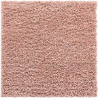 Unique Loom Davos Shag Collection Area Rug - Solid (3' 3" Square, Dusty Rose)