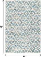Dash and Albert Melange Diamond Machine Washable Area Rug - 4' x 6' Blue - Diamond Accent Rug - Anti-Slip Backing, Lightweight, Machine Washable, High Traffic Areas Kitchen, Mudroom, Laundry Room