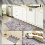 Fame Rugs Turkish Rug. Washable Vintage Oriental Antique Inspired Traditional Doormat Small Modern Area Rugs Luxury Entryway Entry Bedroom Bathroom Kitchen (401TB, 4'9 x 6'9)