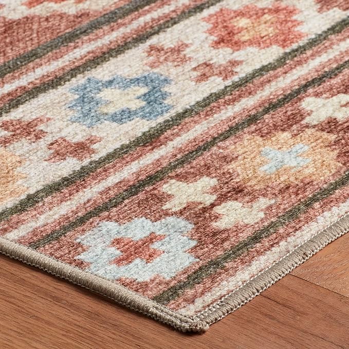 Dash & Albert Canyon Natural Machine Washable Rug, 6 X 9 Feet, Natural Geometric Pattern - Premium Luxury Hotel Quality Soft Breathable Hypoallergenic Machine Washable Easy Care All Season