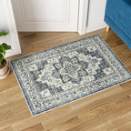 Dripex Vintage Collection Washable Area Rug - 2x3 Door Mat Small Entryway Rug Distressed Non-Slip Low-Pile Floor Carpet for Indoor Front Entrance Kitchen Bathroom Living Room Bedroom