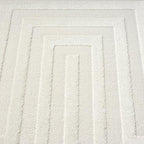 Abani Neutral Cream Area Rug 4' x 6' for Living Room, Bedroom - Tone-on-Tone Geometric Design - Durable & Easy to Clean