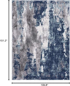 LUXE WEAVERS Euston Collection D.Blue-L.Blue 9x12 Modern Abstract Area Rug