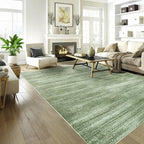 Olive Green 9x12 Area Rug Living Room Minimalist Modern Abstract Style Extra Large Rugs for Office Dining Room Table Loden Green Low Pile Floor Covering Carpet with Non Slip Washable