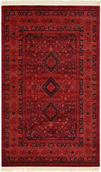 Unique Loom Tekke Collection Area Rug - Sheibani (5' 3" x 8' Rectangle, Red/ Black)