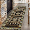 Luxury Greek Key Runner Rug, 4x12ft, Black Gold Arabic Style Long Hallway Rug Runners, Modern Black Gold Rugs for Living Room, Easy Clean Pet Friendly Non-Slip Mat for Entryway Floor