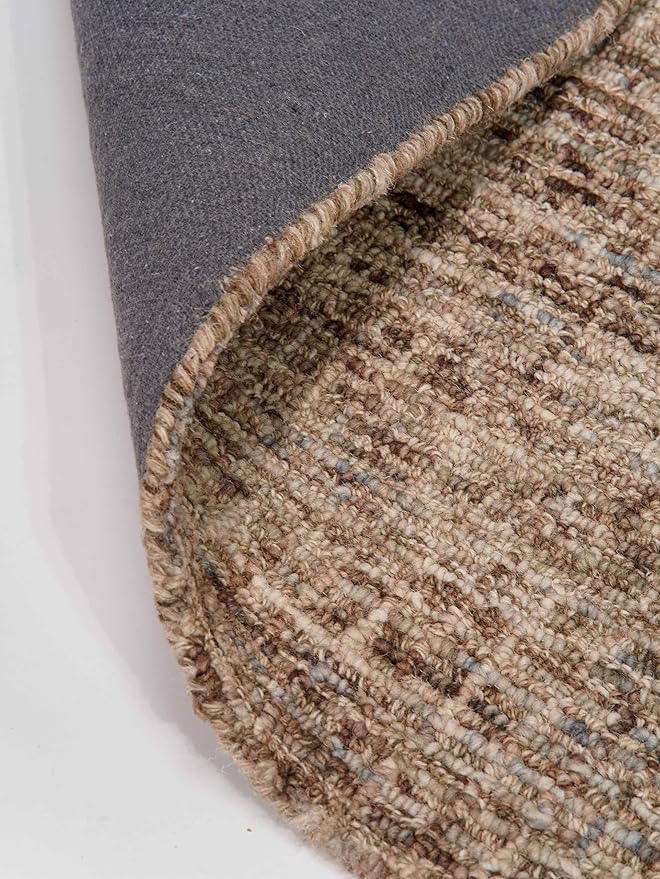 Rugsotic Carpets Hand Tufted Wool ECO-Friendly Area Rugs - 8'x10', Rectangle Shape, Beige & Brown, Solid Plain Design, High Pile Thick Handmade Area Rugs for Living Room, Bed Room (KWC111)