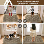 COSY HOMEER Non-Slip Door Mat 20"x32", Entryway Rugs Low Profile Absorbent Dirt Trapper Doormat for Front Entrance, Washable Polypropylene Entry Mat (Beige)
