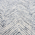 Modern Herringbone Chevron Collection Handcrafted Wool Area Rug - Durable, Zigzag Pattern, for High Traffic, Contemporary Design for Living Room, Bedroom, Dining Room Decor (Denim blue, 10' x 14')
